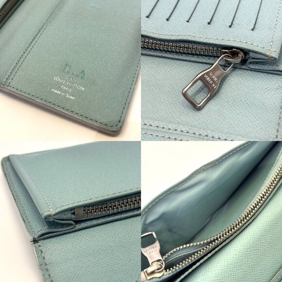 LOUIS VUITTON Blue Monogram Leather Wallet - Picture 5 of 7